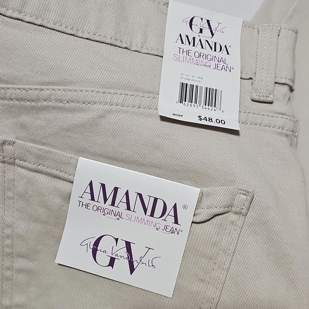 Gloria Vanderbilt Amanda Slimming Tapered Leg Jeans Size 14 New